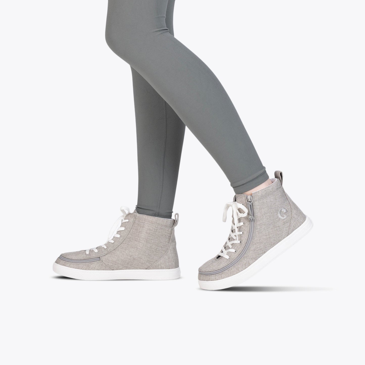 Grey Jersey BILLY Classic Lace High Tops, featuring laced design and comfortable fit, perfect for kids.