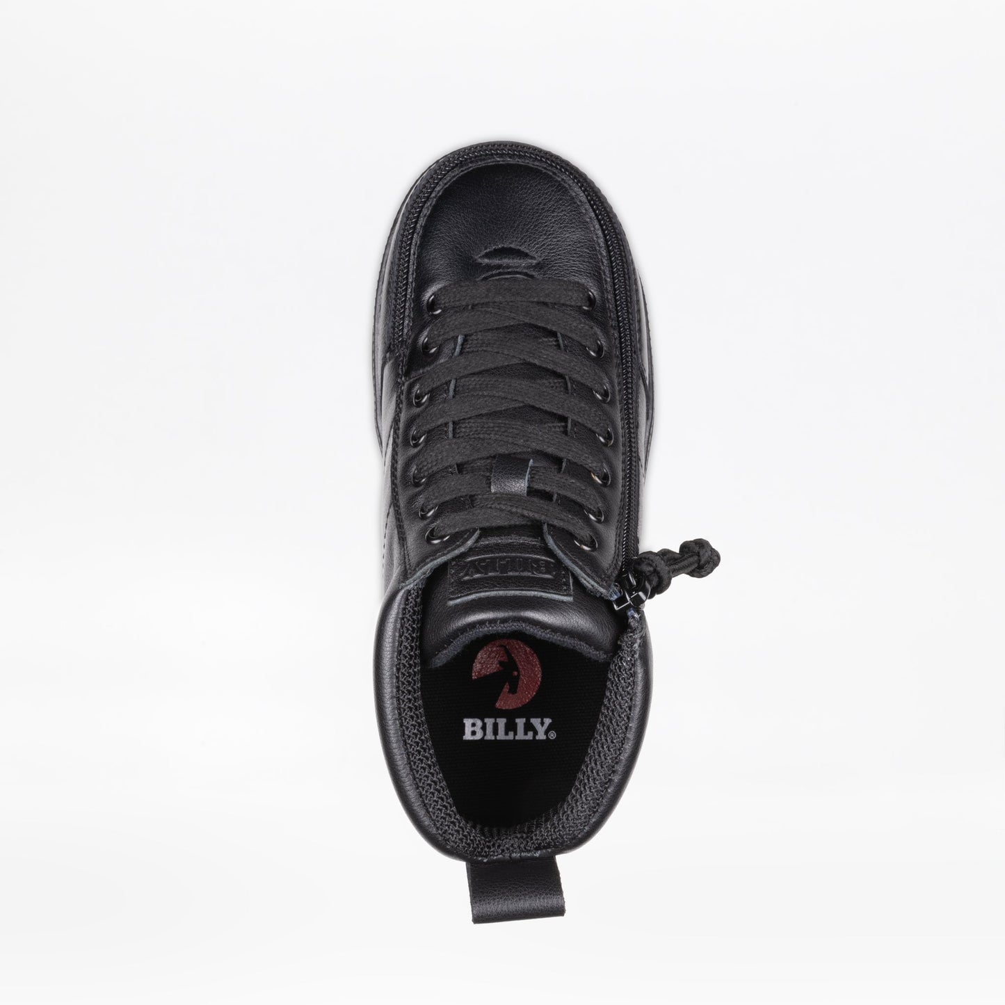 Kids - Black to the Floor Leather BILLY Classic D|R II High Top shoe with visible logo and full-wrap zipper for easy entry.