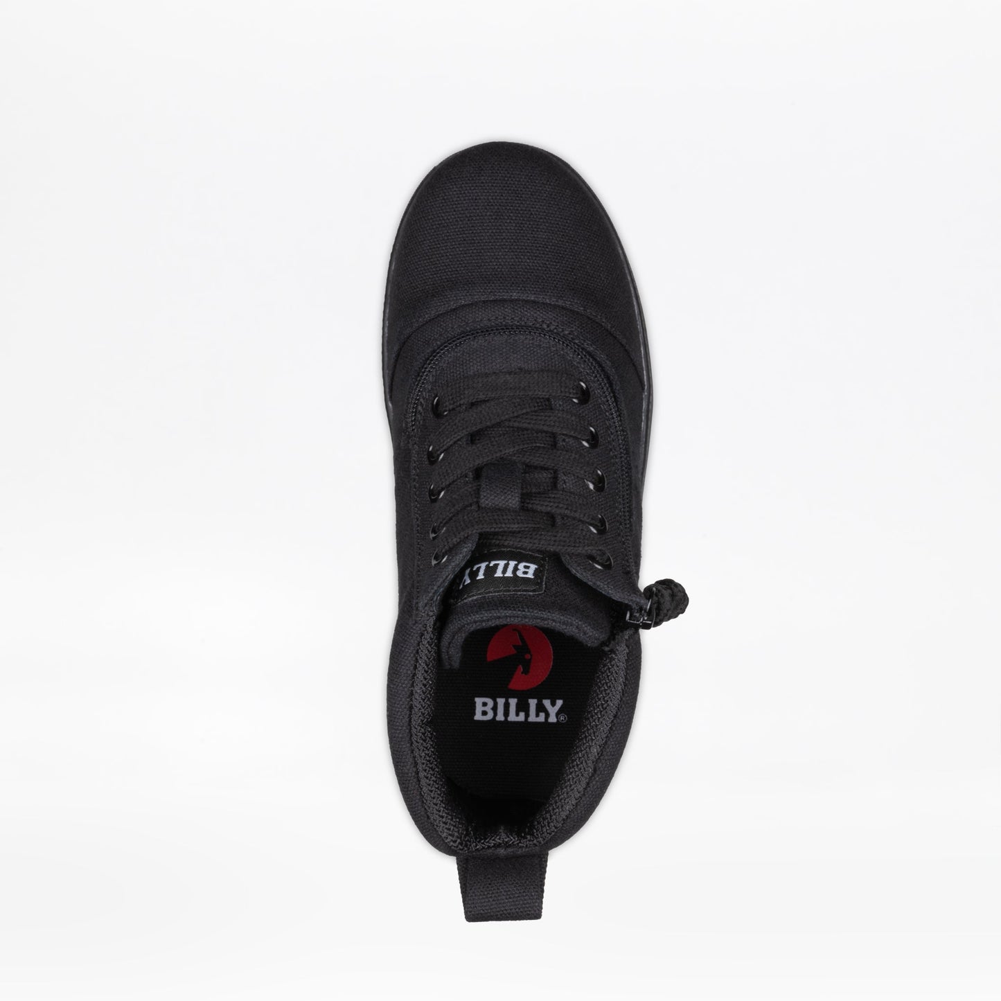 Black to the Floor BILLY D|R II Short Wrap High Top shoe, showcasing a functional lace design and short-wrap zipper for easy access and adjustable fit.