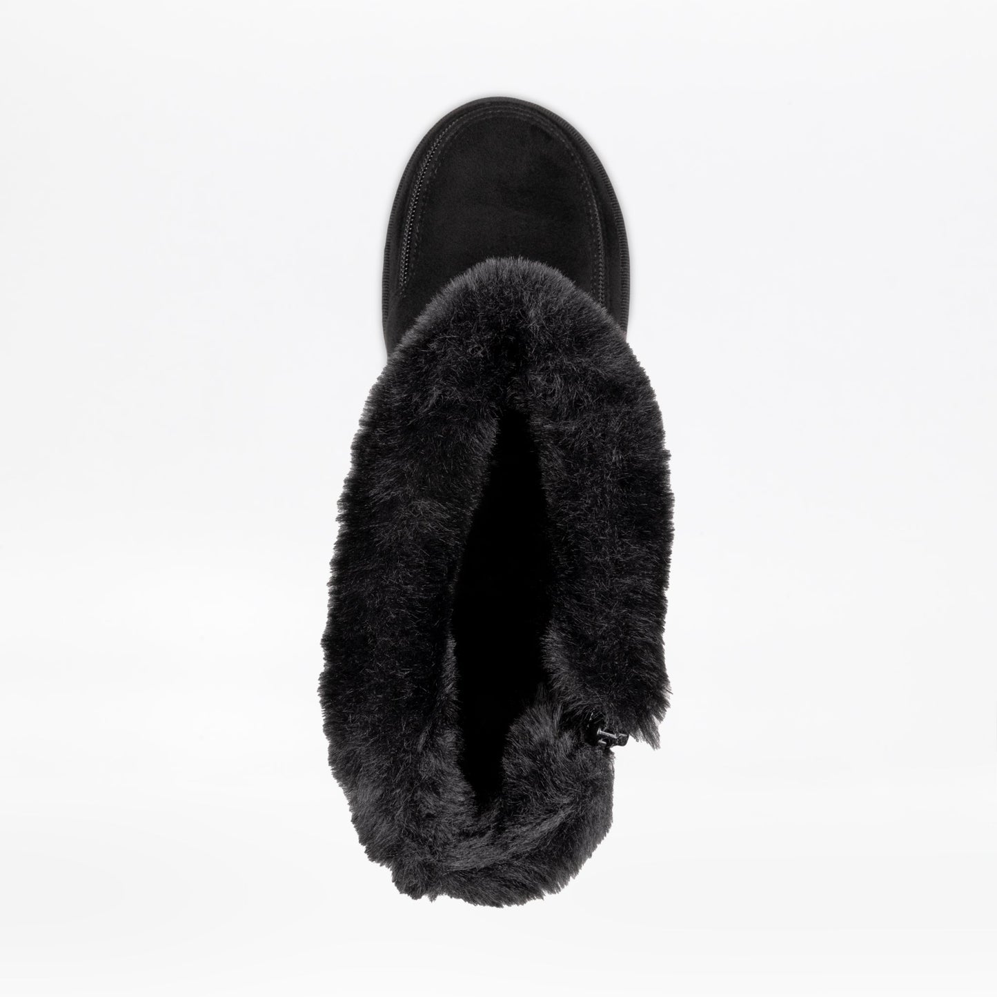 Women's Black BILLY Cozy II zipper boot with flannel lining and fur, designed for easy on-off comfort, ideal for chilly weather.
