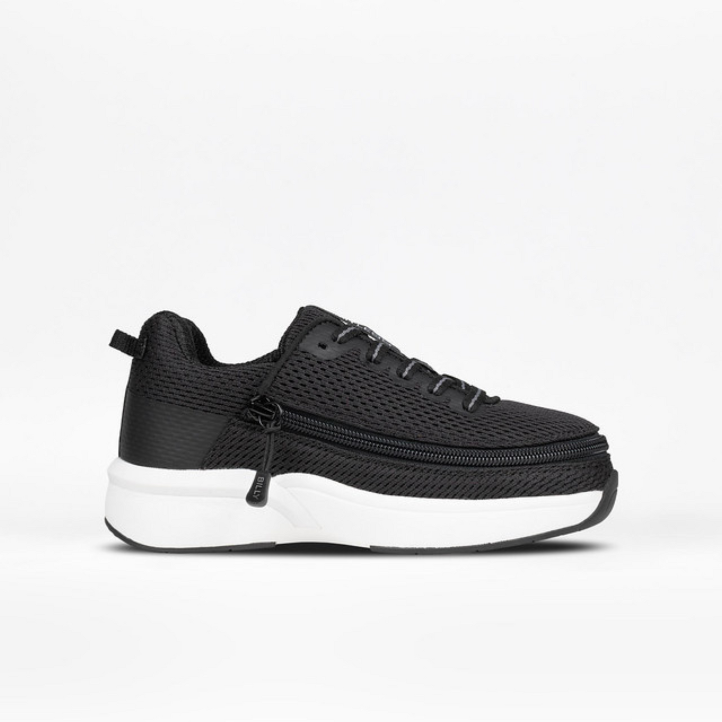 Womens - Black Limitless Low Top Shoes, featuring sensory-friendly design with FlipTop Technology for easy wear, crafted for comfort and independence with interchangeable cushioned footbed inserts.