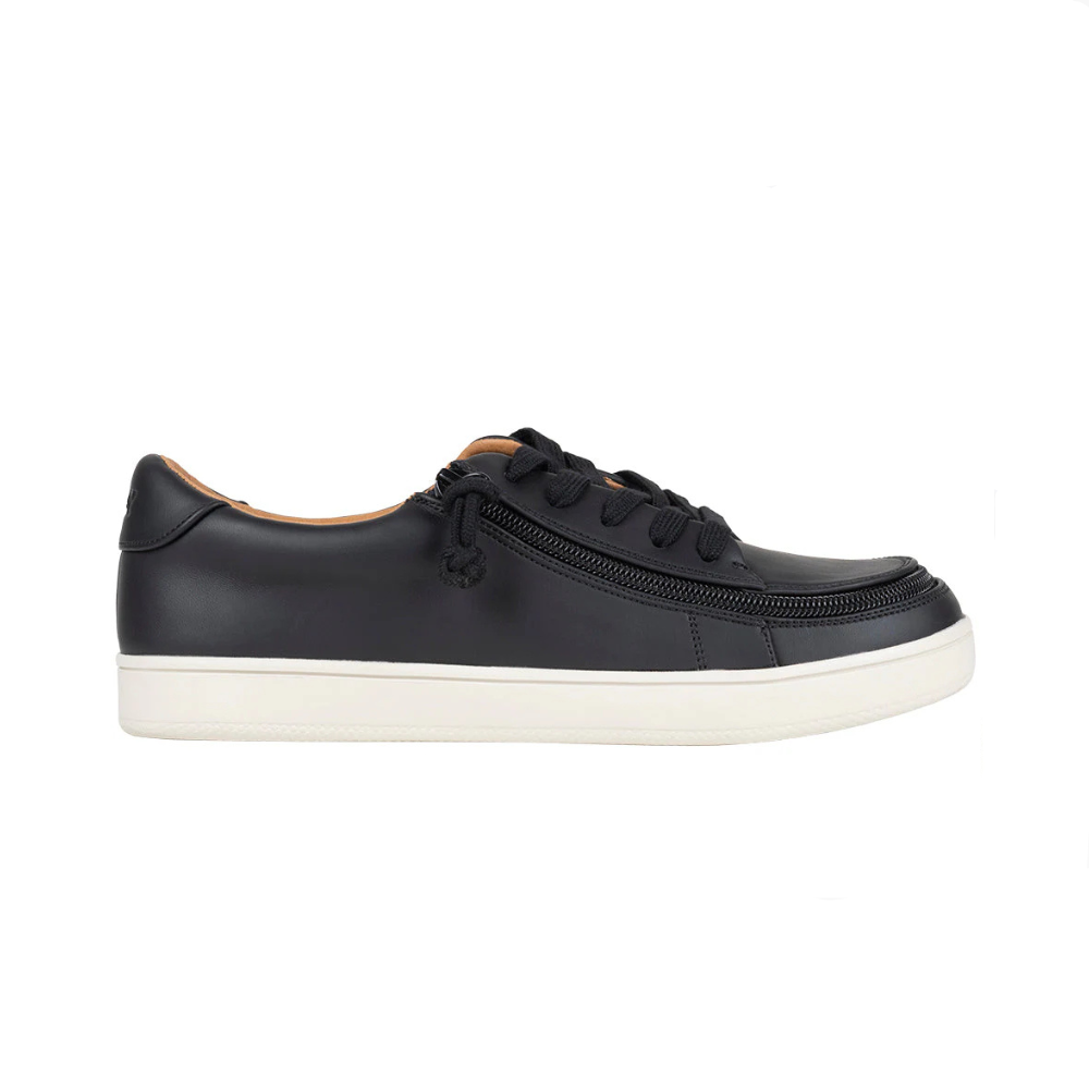 Women's Black BILLY Sneaker Low Tops featuring a unique wrap-around zipper for easy access, ideal for those with mobility challenges.