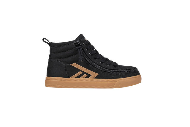 Billy Footwear (Toddler) - Black/Gum CS Canvas Shoes feature a skate-inspired design with functional laces, wraparound zipper, and flexible rubber outsoles for easy, everyday wear.