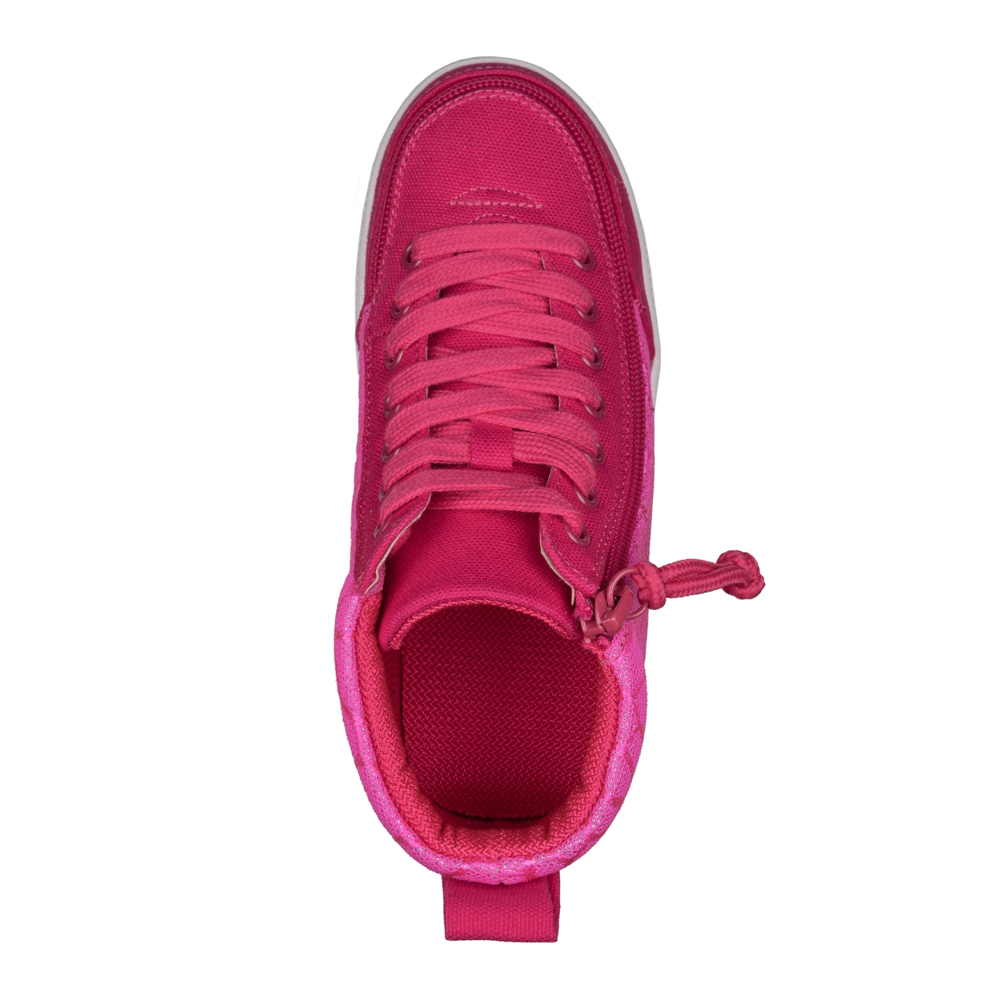 Pink Print BILLY Classic D|R High features a pink shoe with functional laces and a full-wrap zipper for easy accessibility.