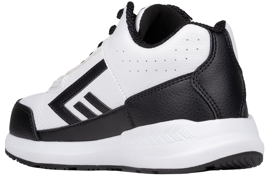 Billy Footwear (Toddler) - Goat Hoop White/Black high-top sneaker with wrap-around zipper, designed for easy wear and AFO compatibility. Features include canvas upper and rubber outsole.