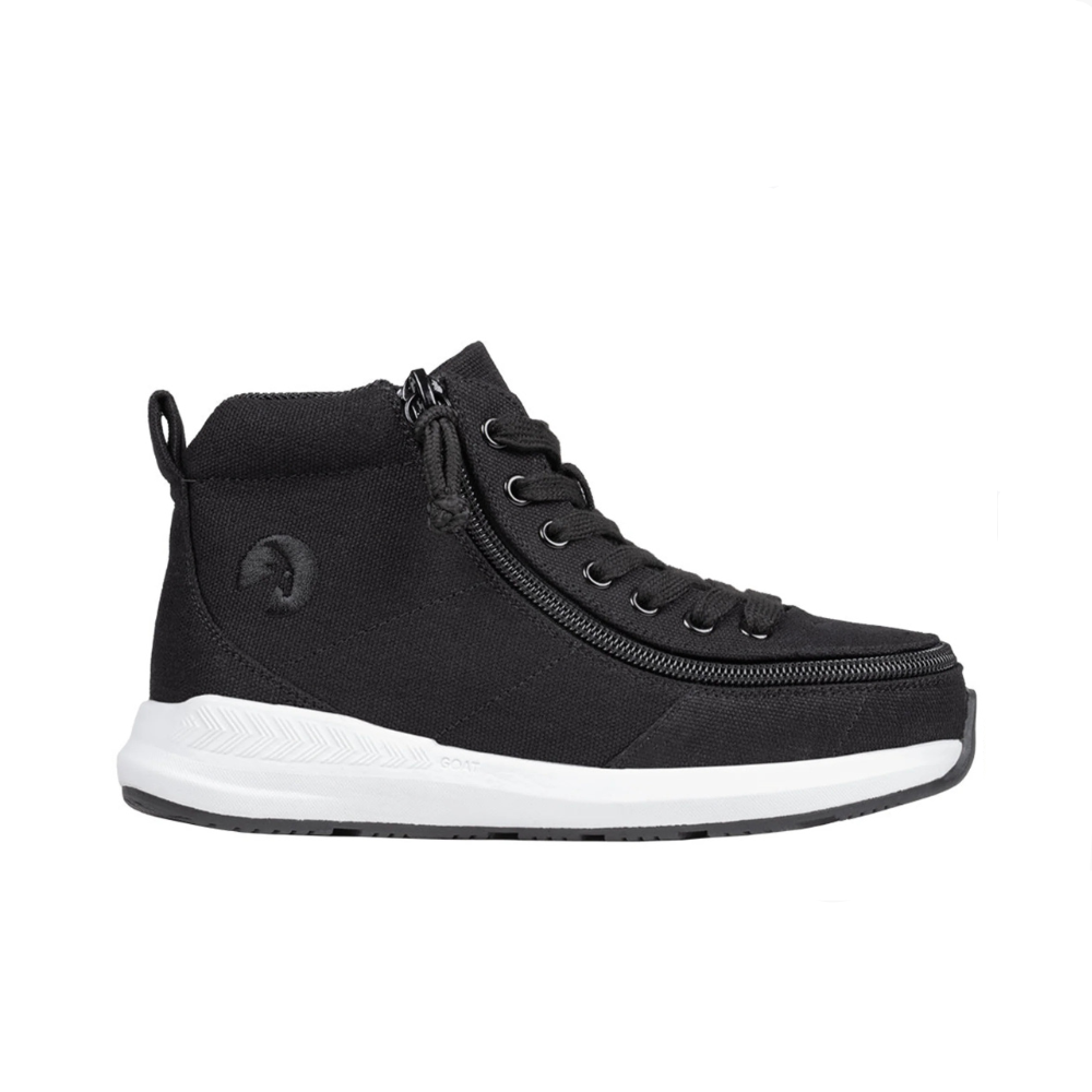 Billy Footwear (Toddler) - Goat High Top Sport Black shoe with full wrap zipper, designed for AFO-friendliness and ease of use.